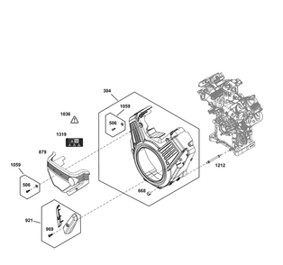 Blower Housing Group Diagram and Parts List for 61G277-0029-J1  Briggs and Stratton Engine